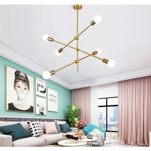 Magic Bean Molecular Chandelier Lights Rotatable Adjustment Luxury Brass Color for Living room Foyer Kitchen Bedroom home Decor