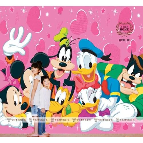 Cartoon childrens bedroom mural wallpaper background wallpaper custom thick green wall covering