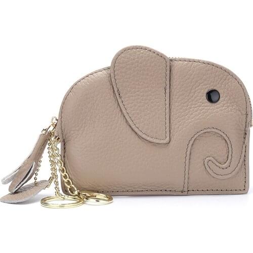 Cartoon Elephant Coin Purse Wallet Key Case 2021 Creative New Women Cute Mini Soft Cowhide Ins Popular Personality Hand Take Bag