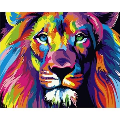 25*30MM 5D Diamond Painting Kit Tiger And Lion Paint Animals Drawing Canvas DIY Pictures Wall Art Hand Home Decor