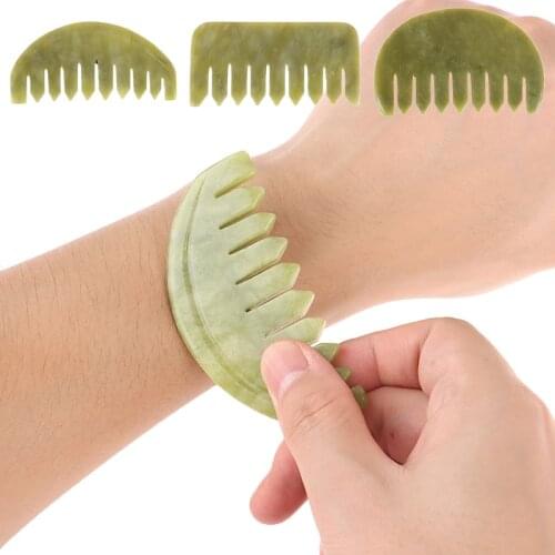 Jade GuaSha Board Comb Natural Jade Face Body Care Scraping SPA Massage Stone Relaxation Comb Health Care