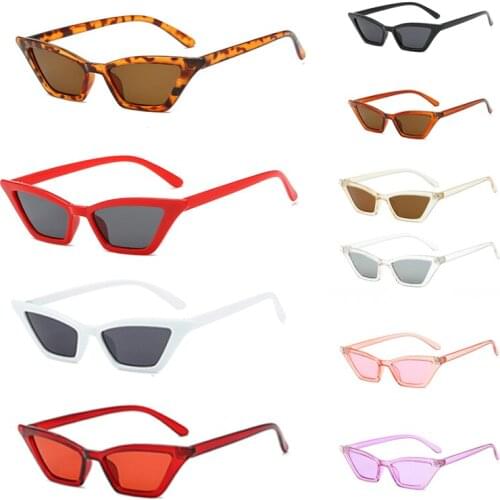 2021 New Women Vintage Cat Eye Sunglasses Retro Small Frame Fashion Shades Glasses Womens Sunglasses Glasses Punk