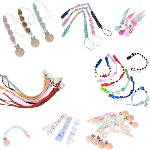 DIY Baby Pacifier Clip Colorful Pacifier Chain for Baby Teething Soother Chew Toy Pacifier Holder