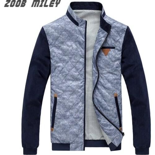 New Arrival Autumn Fashion 2016 Men Jackets Stand Collar Plus Size PU Patched Zipper Fly Outerwear Casual Jackets And Coats