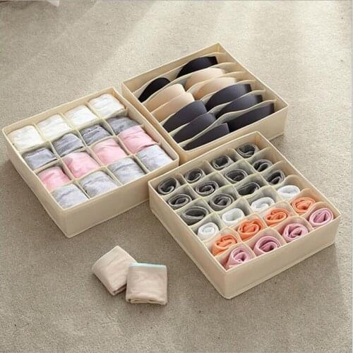 Dormitory Closet Organizer For Socks Home Separated Underwear Storage Box Bra Organizer Foldable Drawer Organizer
