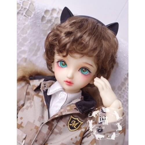 New Bjd Doll Wig 1/3 1/4 1/6 8-9" 7-8" 6-7" Brown Short curly hair handsome BJD PULLIP SD DOLLFIE Wig