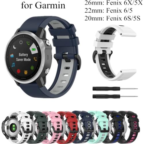 Watchband For Garmin Fenix 5X 5 5S 6X 6 6S Plus Silicone Watch Strap 26 22 20mm Bracelet For Fenix 5x Sapphire 3HR Forerunner935