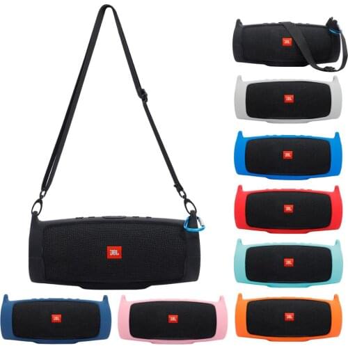 2020 Newest Outdoor Travel Silicone Case Cover Skin With Strap Carabiner for JBL Charge 4 Portable Wireless Bluetooth Speaker