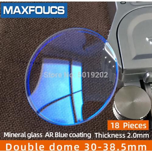AR Blue Coating Double dome 2.0mm Watch glass mineral glass Watch parts diameter 30-38.5 mm ,18 Piece Free shipping