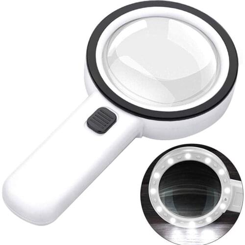 Led Illuminated Magnifying Glass With Uv Light 30X Handheld Magnifier Reading Magnifying Glass Lens Jewelry Loupe