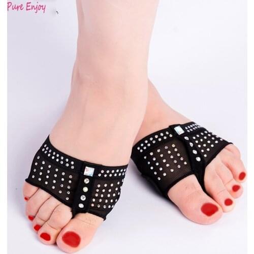 Belly Dancing Foot thong Toe Pad Belly Dance Accessories Leopard Sequins Heel Protector Professional Ballet Dance Socks 1 Pair