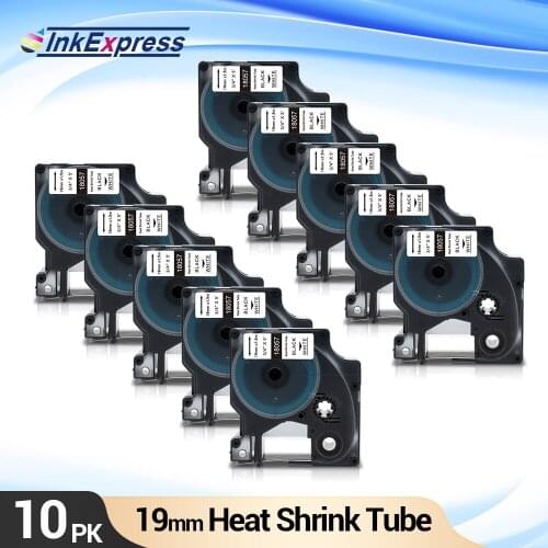 InkExpress 10PK 18057 For DYMO Rhino Heat Shrink Tube 18057 Industrial Tape 19mm For DYMO Rhino 4200 5200 6000 Label Maker 18057