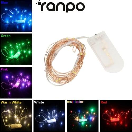 1M 2M 3M Battery Operated Outdoor LED Festoon Fairy String Lights Copper Garlands For Christmas Bedroom Windows Decoration