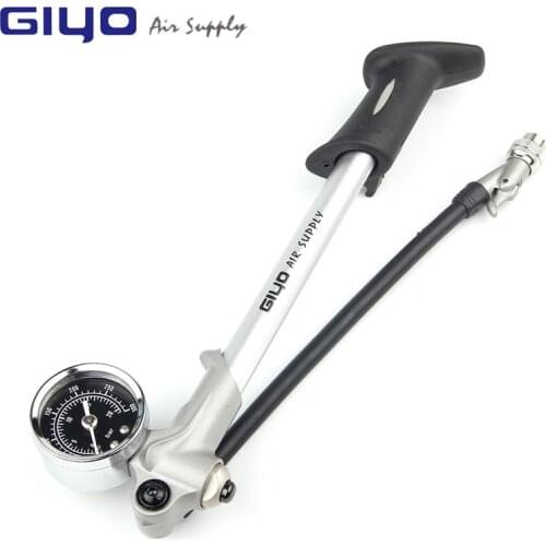 GIYO 300psi Bicycle Pump With Gauge Hand Mini Pump Hose Air Inflator Schrader Cycling Fietspomp Shock Fork Tire Bike Pumps