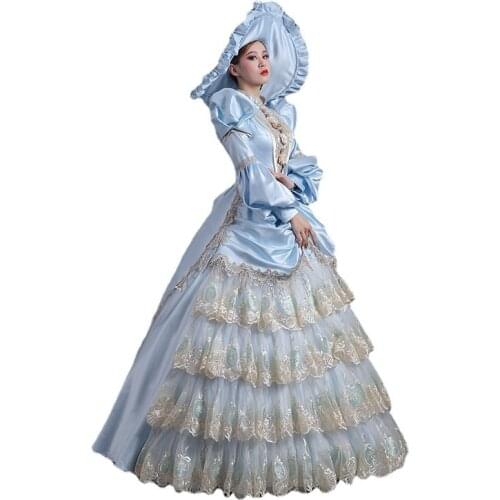 High Quality Southern Belle Renaissance Princess Victorian Cinderella Gown Dress Marie Antoinette Headpiece