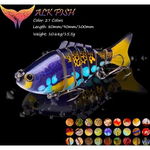 WALK FISH 1PCS 80mm/90mm/100mm Wobblers Sinking Fishing Lures Minnow Section Bait Multi Jointed Bait Swimbait Crankbait Carp