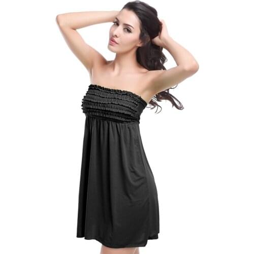 2021 Small Ruffles Top Back Bandaged Beach Wear Dresses Sexy Bathing Suit Beach Cover Up Lady Mini Dress Swim Cover Up for Women