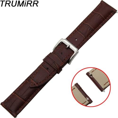 18mm 20mm 22mm Quick Release Watch Band 1st Layer Genuine Leather Strap for Omega Men Women Stainless Steel Buckle Belt Bracelet
