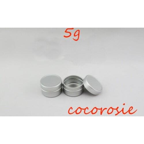 200 piece/lot)5g Aluminium jar Cosmetic Containers jar round Metal ja Aluminium jar for cream mini refillable jar