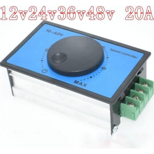 20A PWM Motor Speed Regulator DC Motor Speed Controller Brushed Reducer Motor Governor Switch Regulator Module 12V 24V 36V 48V