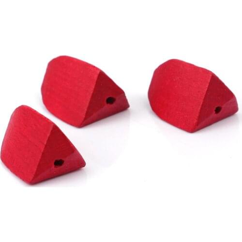 5PCs Wood Spacer Beads Irregular Red Coffee Faceted Beads DIY Findings 32mm(1 2/8") x 20mm, Hole: Approx 2.9mm