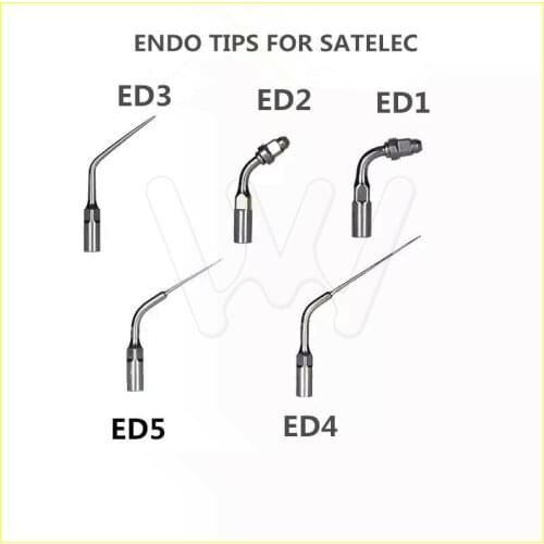 5 pcs Endodontic Dental Ultrasonic Endo Tips ED1 ED2 ED3 ED4 ED5 for Satelec DTE