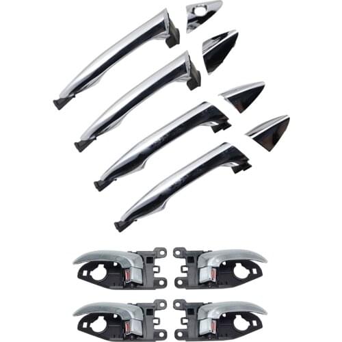 8PCS SET CHROME OUTSIDE INNER DOOR HANDLE For HYUNDAI ELANTRA 11-15 2011 2012 2013 2014 2015 COUPE 13