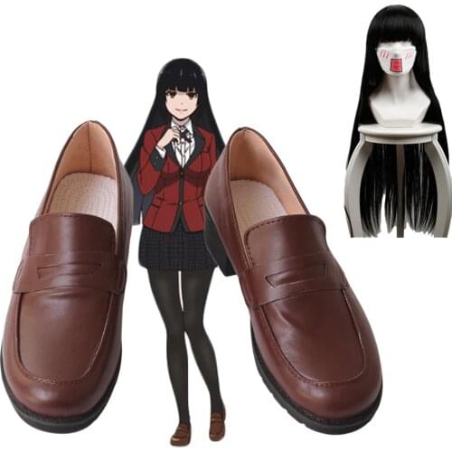 Anime Kakegurui Jabami Yumeko Cosplay Shoes Boots Custom Made Anime Kakegurui Compulsive Gambler Halloween Cosplay Wig Role Play
