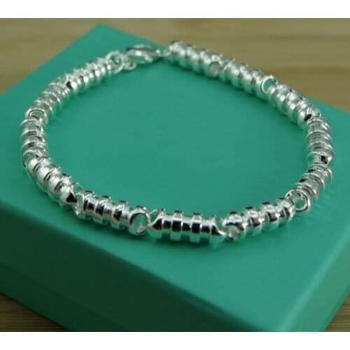 BABYLLNT Mens Fine Jewelry 925 Sterling Silver Bamboo Joint Bracelets For Women Pulsera Prata Hombre Jewelry Gift