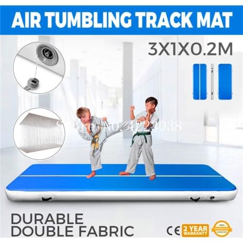 Free Shipping 3*1*0.2m Bule Air Tumbling Track Gymnastics Cheer leading Inflatable Mat air track