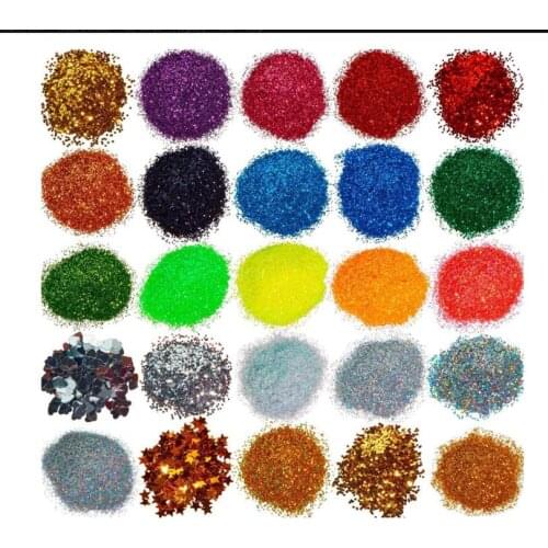 Loose Glitter, Fine Glitter Dust Powder 50g 20 Colors Glitter Powder Eye Shadow Pigment Shinny Shimmer Gel Nail Art Decoration