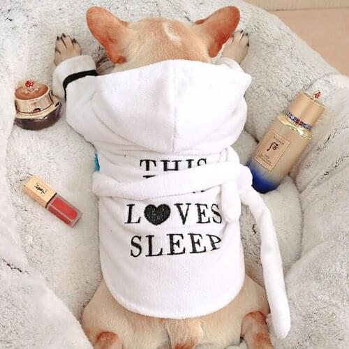 Pet Clothing Small And Medium-Sized Dog Luxurious Casual Pajamas Bathrobe Simple Love Sweet Pet XS-XXL