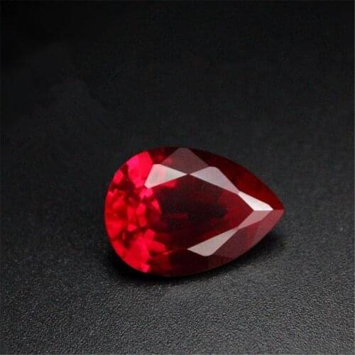 Ruby Pear Shaped Faceted Gemstone Teardrop Cut Ruby Blood-red Gem Multiple Sizes to Choose GR45
