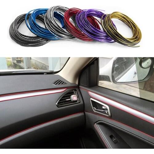 5M Carbon Car Interior Moulding Trim Dashboard Strip For Hyundai Solaris Tucson I30 IX35 I20 Accent Santa Fe Citroen C4 C5 C3 C2