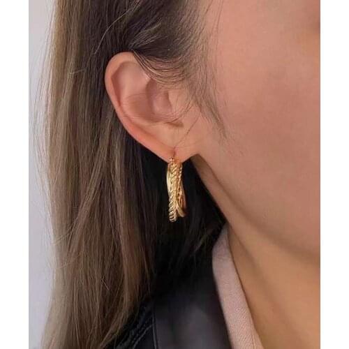 H24 RISPADA Circle Hoop Earring For Women High Quanlity Round Twist Designer Jewelry European Gifts