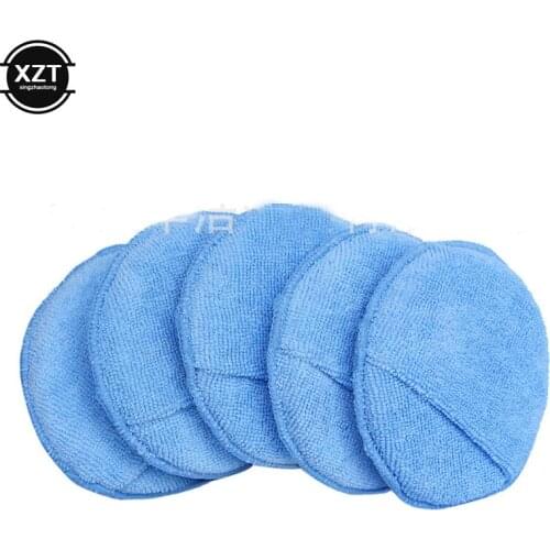 Buff Pads Microfiber Wax Applicator Pad 10pcs 5" Diameter Ultra soft Microfiber with Finger Pocket Polish Car Wax Apply