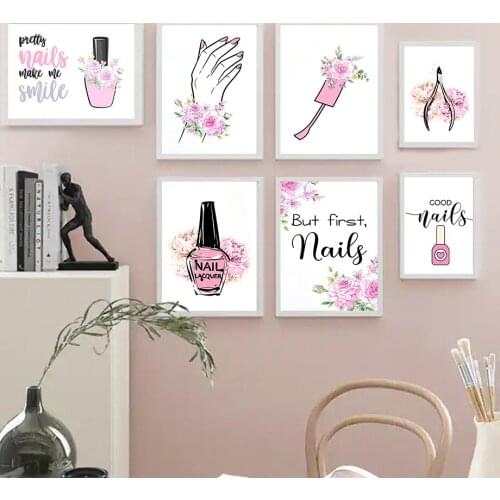 Fashion Girl Nail Beauty Salon Tweezers Wall Art Canvas Painting Nordic Posters And Prints Wall Pictures For Living Room Decor