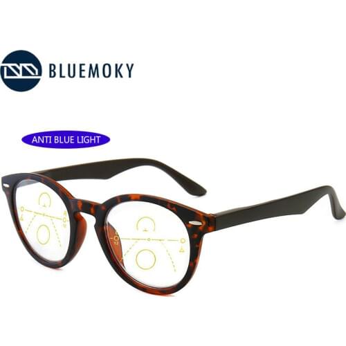 BLUEMOKY Anti Blue Light Progressive Multifocal Reading Glasses Men Women Multi-functional Presbyopic Myopic Hyperopia Eyewear