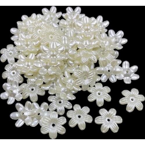5-50Pcs Beige Flower Finding Charms For Jewelry Makings Necklace Bracelet