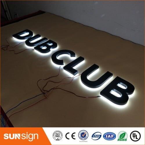Painted Stainless steel Backlit signage letters LED 3D illuminated Channel letters signs for club
