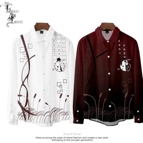 Dazai Osamu No Longer Human Printing Unisex Shirt Casual Long Sleeve Cool Loose Button Streetwear Anime Overclothes Oversize 6XL