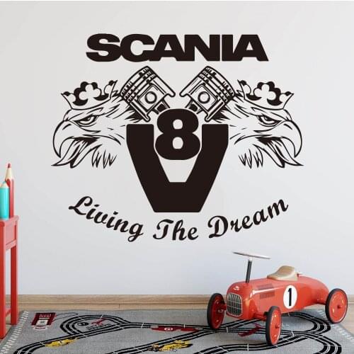 Scania Living the dream V8 Svempra Griffin Truck HGV LKW Sticker Decal Vinyl Car Vehicle