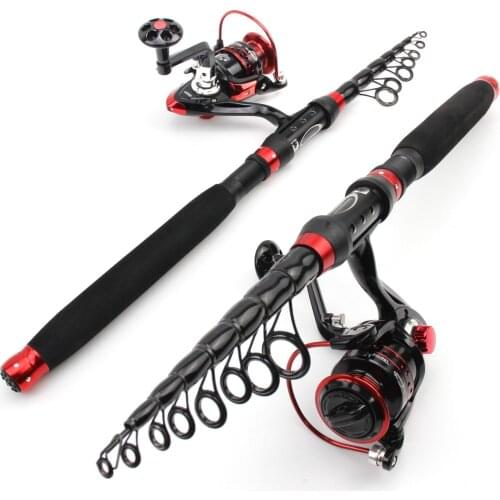 NEW 1.8m 2.1m 2.4m 2.7m 3.0m Carbon Fiber Telescopic Fishing Rod Portable Spinning Rod and Spinning Reels Multifunction set