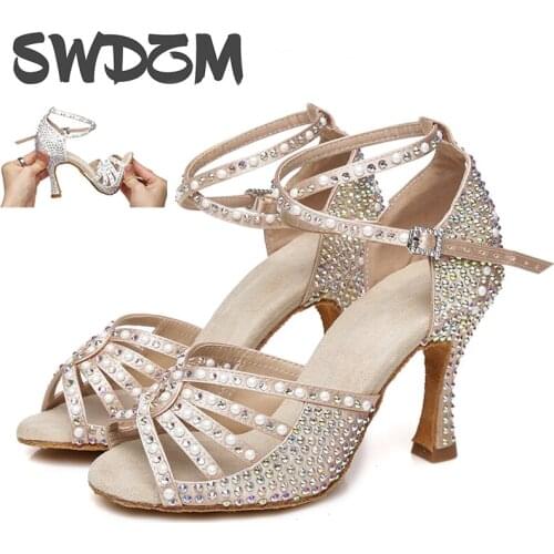 SWDZM New Latin Dance Ladies Women Girls Salsa Tango Dancing Shoes Indoor Ballroom Dance Shoes Professional Dance Shoes