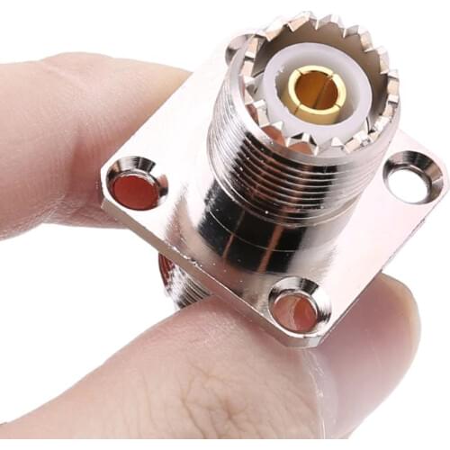 UHF SO239 Female To Female With Panel Mount RF Connector Coaxial Converter Adapter Straight