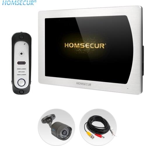HOMSECUR 4 Wire AHD Video Door Phone Intercom System with Aluminium Alloy Camera CCTV Camera BC051HD-S+BM717HD-S