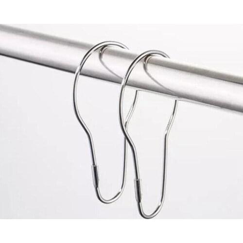 High quality Shower Curtain Hooks Rings New Good Shower Bath Bathroom Curtain Rings Clip Easy Glide Hooks