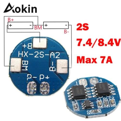 Aokin 2S 5A Li-ion Lithium Battery 7.4v 8.4V 18650 Charger Protection Board bms pcm For Li-ion Lipo Battery Max 7A Accessories
