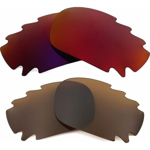 Midnight Sun Mirrored & Brown Polarized Replacement Lenses for Jawbone Vented Racing Jacket Frame 100% UVA & UVB