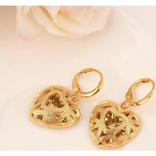 Gold love drop earring Ethiopian/Nigeria/Kenya /Ghana Gold color Dubai african Arab Middle Eastern Jewelry Mom Gifts